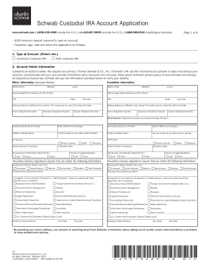 Schwab Custodial IRA Account Application