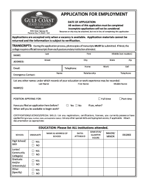 Employment Application Form