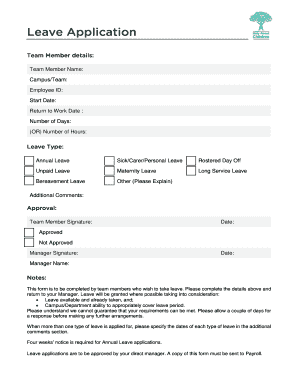 Leave Application Form