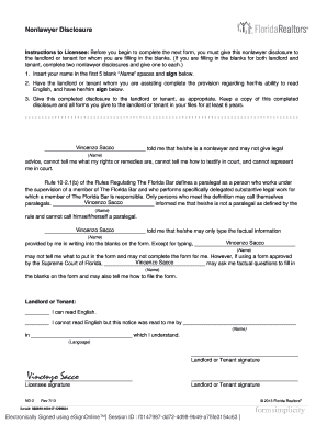 Florida Nonlawyer Disclosure Form