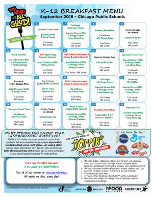 K-12 Breakfast Menu