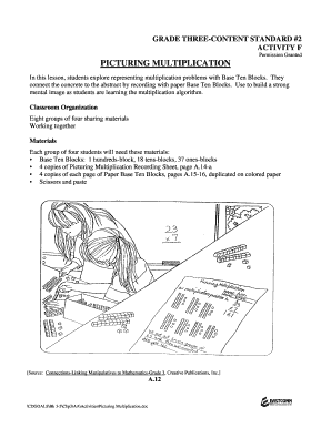 Picturing Multiplication Recording Sheet