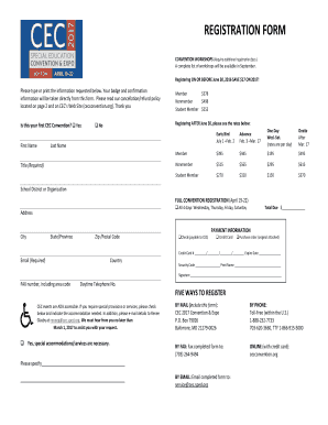 CEC Convention Registration Form