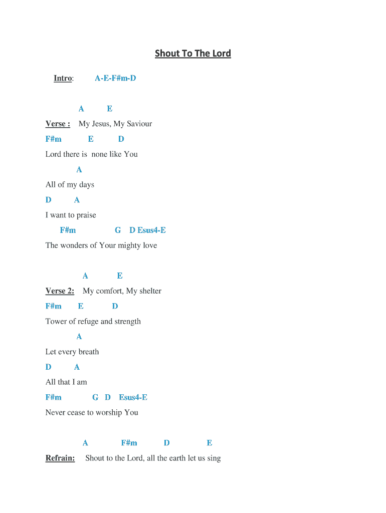Fillable Online Shout To The Lord Fax Email Print - pdfFiller