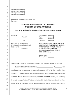Defendants' Motion to Expunge Notice of Lis Pendens