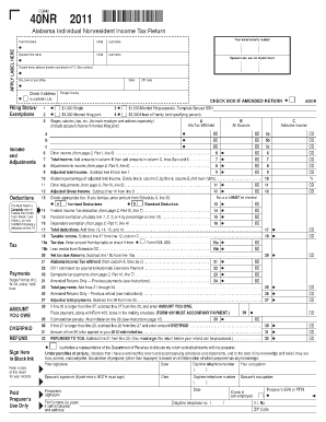 Alabama Nonresident Income Tax Return