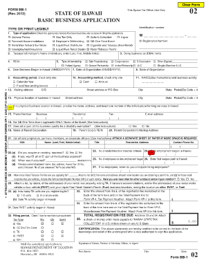 Hawaii Basic Business Application