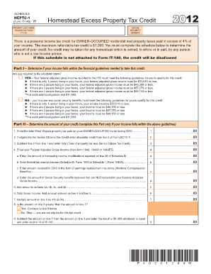 West Virginia Homestead Excess Property Tax Credit Form