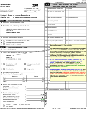 IRS Schedule K-1 Form 1065