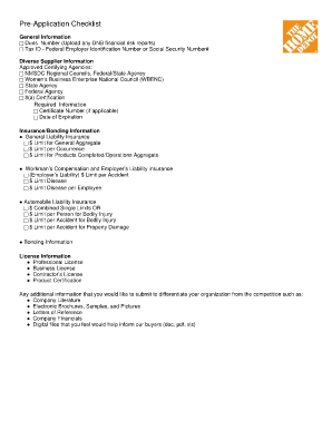 Pre-Application Checklist for Diverse Suppliers