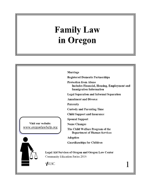 Oregon family law forms fillable