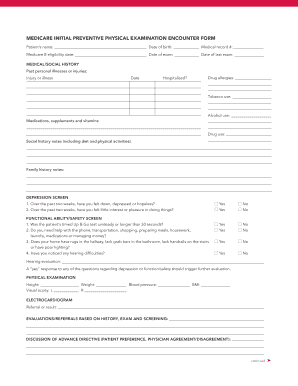 Medicare Initial Preventive Physical Examination Encounter Form