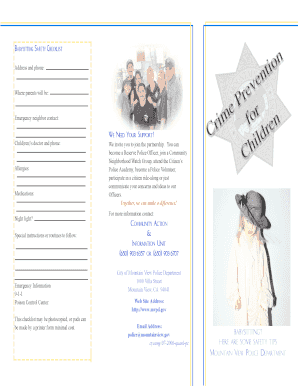 Babysitting Safety Checklist