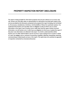 Property Inspection Report Disclosure