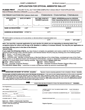 Georgia Absentee Ballot Application