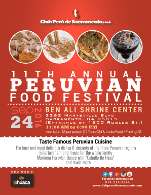 11th Peruvian Food Festival Flyer with Sponsor - Club Per de ...