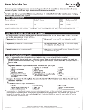 Member Authorization Form