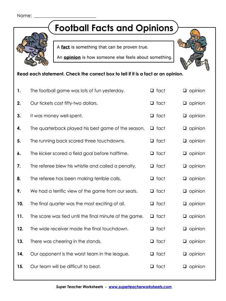 Fact Or Opinion Worksheet With Answers Pdf - Fill Online Inside Fact Or Opinion Worksheet