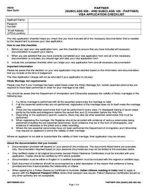 Australia Partner Visa (Subclass 309/100) Application Checklist