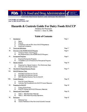 Hazards & Controls Guide For Dairy Foods HACCP - fda