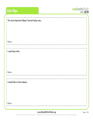 Exit Slip Form