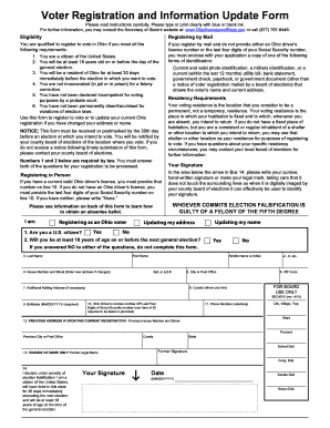 Ohio Voter Registration and Information Update Form