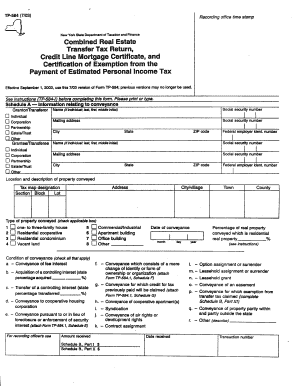 New York State Real Estate Transfer Tax Return