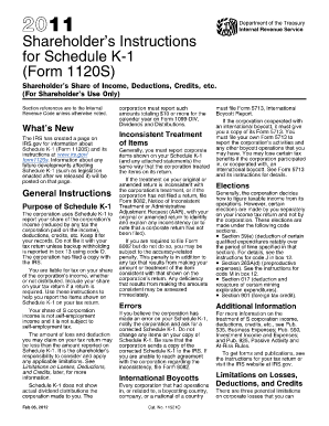 Shareholder’s Instructions for Schedule K-1 (Form 1120S)