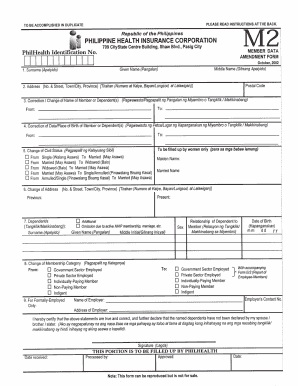 PhilHealth Member Data Amendment Form