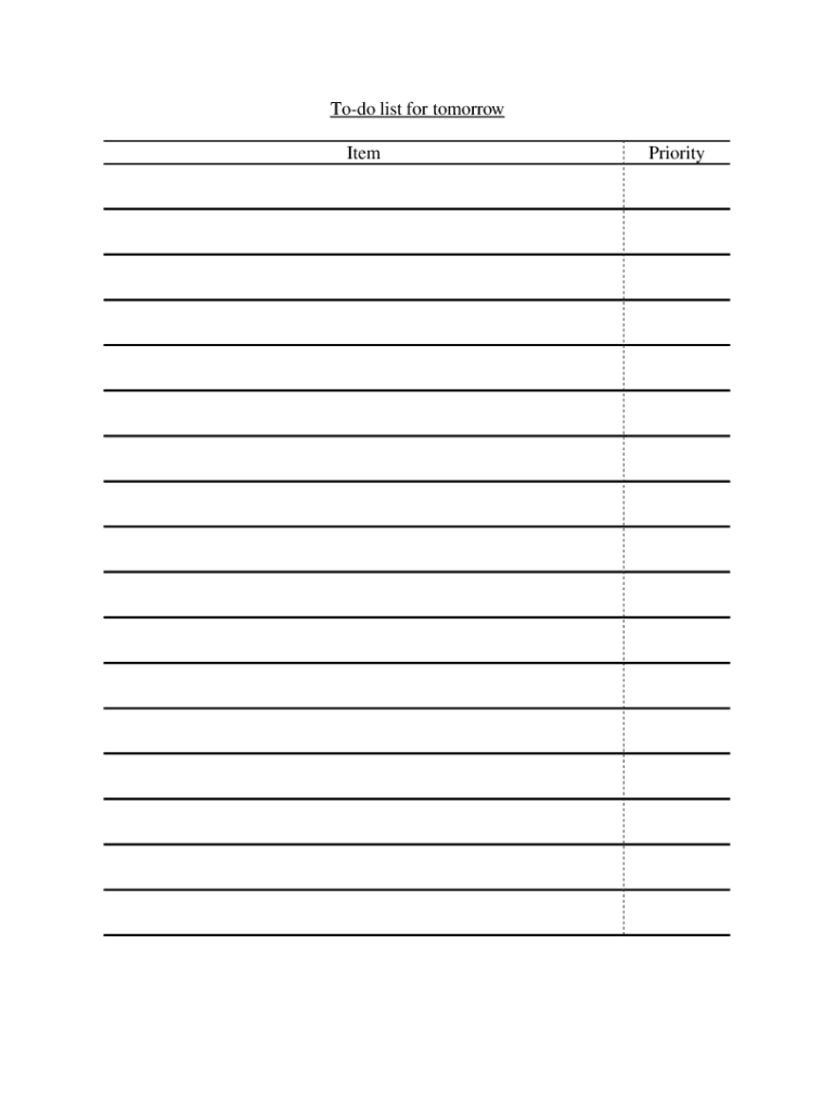 Fillable To Do Lists - Fill Online, Printable, Fillable, Blank | pdfFiller