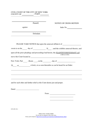 Notice of Cross-Motion