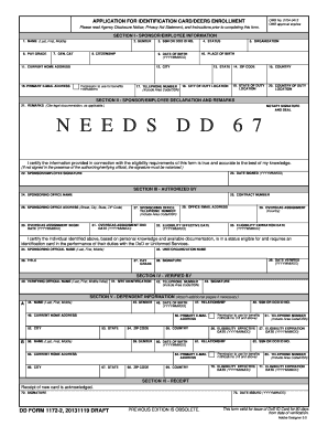 US Department of Defense ID Card Application
