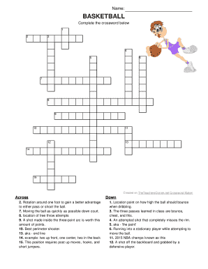 Basketball Crossword Puzzle