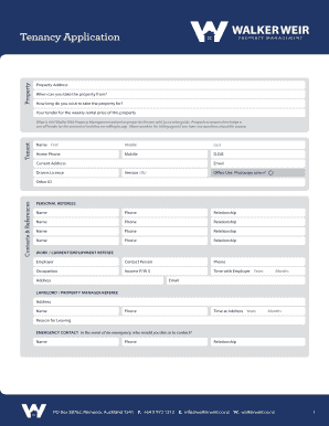 New Zealand Tenancy Application Form