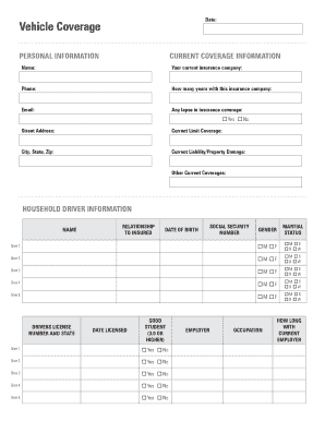 Auto Insurance Application Form