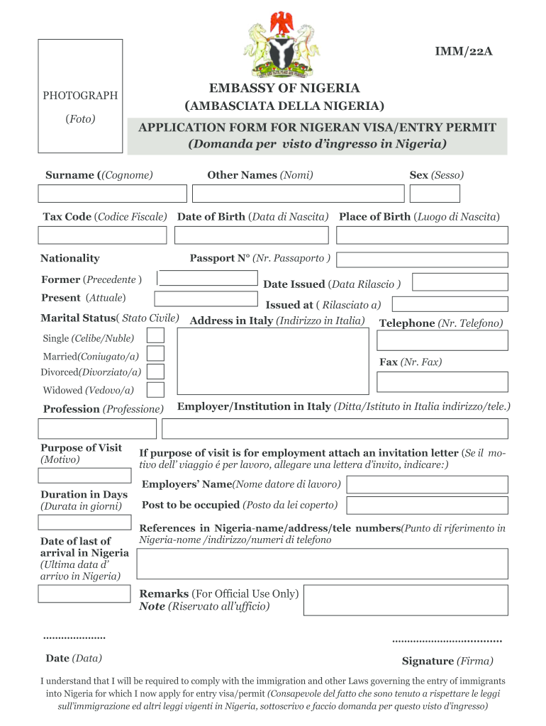 Nigeria Embassy Rome Passport Renewal Fill Out Sign Online DocHub