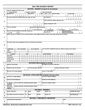 GSA Fire Incident Report