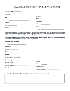 Icelandic Residential Lease Agreement