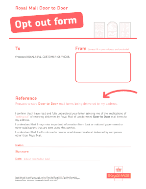 Royal Mail Door to Door Opt Out Form