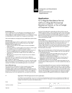 Dutch Regular Residence Permit Application