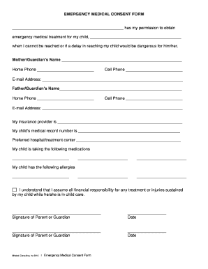 Consent and authorization form 