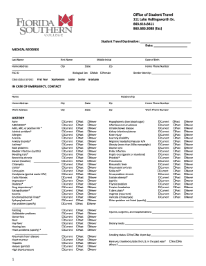 Student Travel Medical Form
