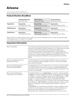 Arizona Federal Post Card Application