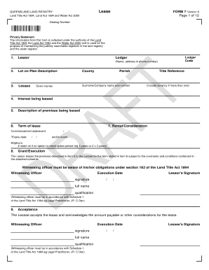 Queensland Land Registry Lease Form 7