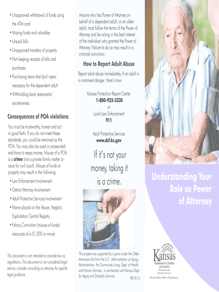 Fillable Online dcf ks Power of Attorney Brochure Fax Email Print pdfFiller