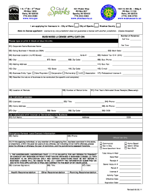 City of Reno Business License Application
