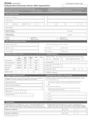 Amway Independent Business Owner Application