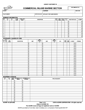 Commercial Inland Marine Insurance Application