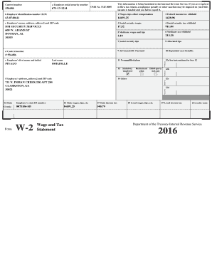 Form W-2 Wage and Tax Statement