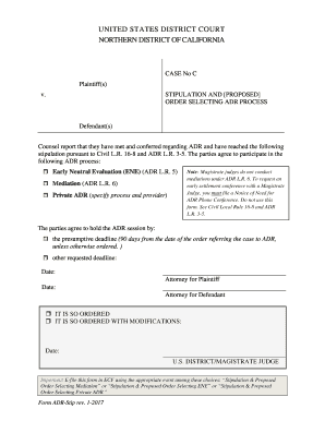 Stipulation and Order Selecting ADR Process